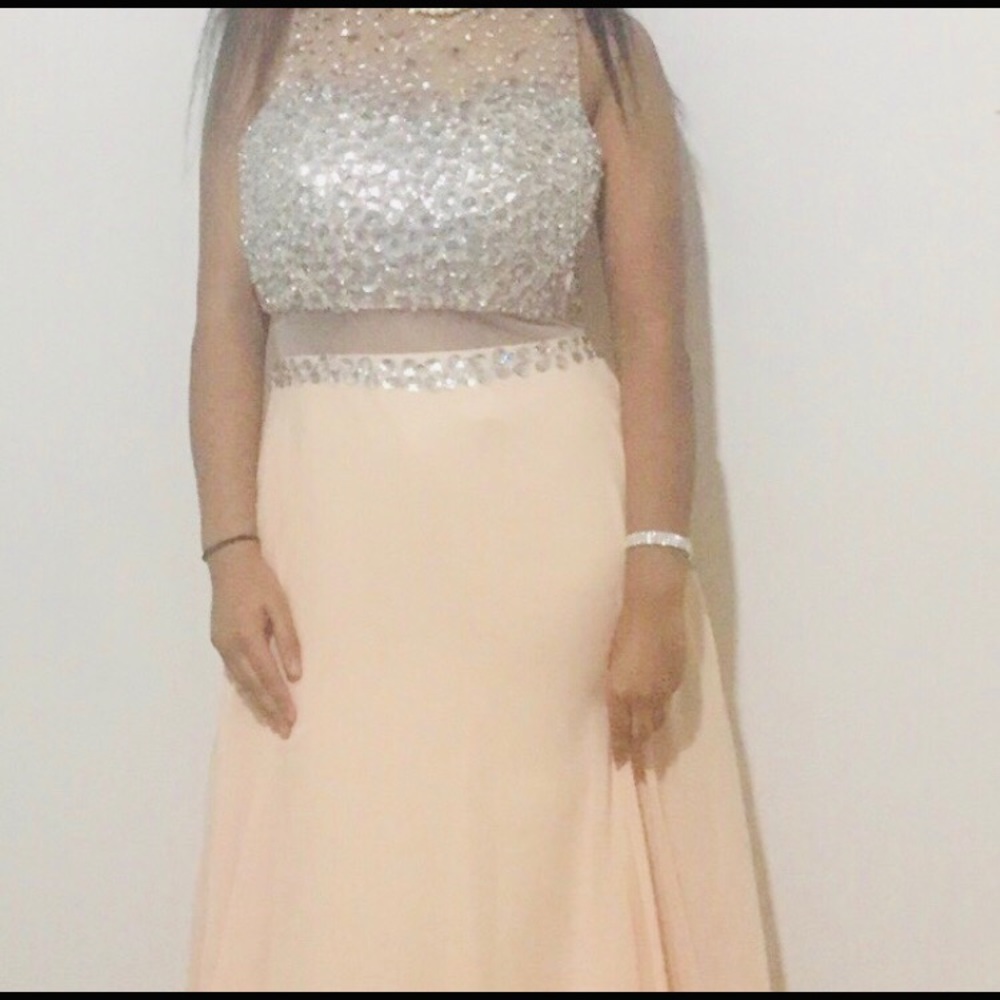 Rhinestone Beaded Evening Dress